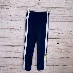 adidas Navy Blue Track Pants with White Side Stripes small